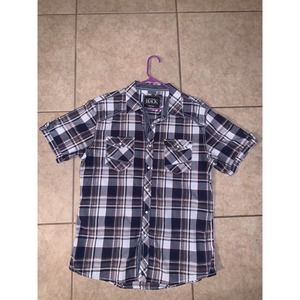 Buckle Black Mens Short Sleeve Shirt